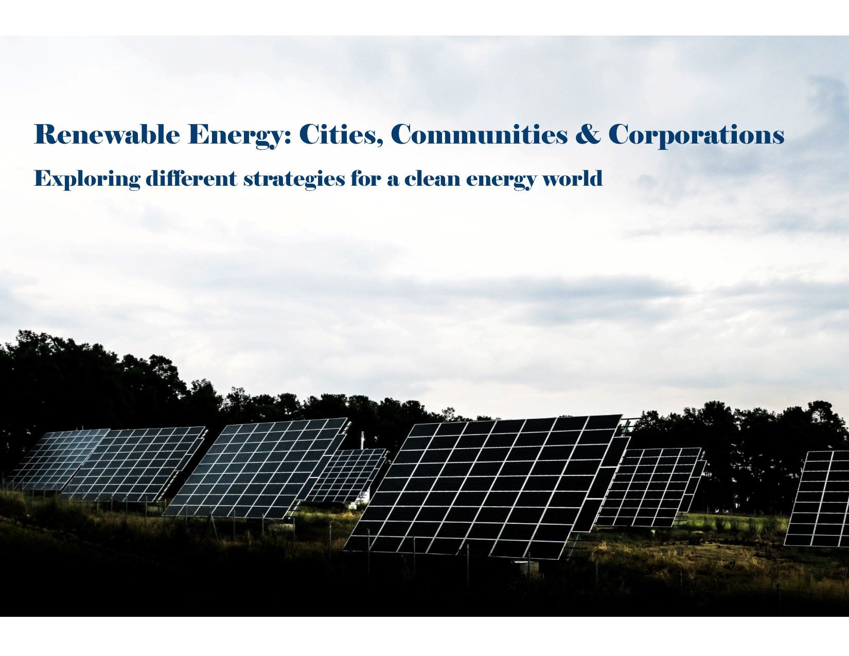 Cover image for Renewable Energy: Cities, Communities & Corporations